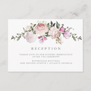 Floral Watercolor Reception Information Insert