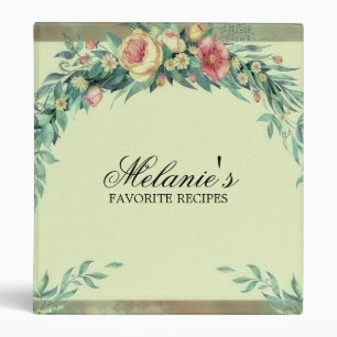Floral Watercolor Recipe Binder
