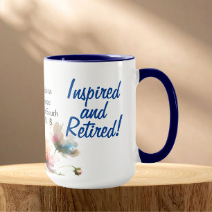 Floral Watercolor Retired Pink personalize Mug