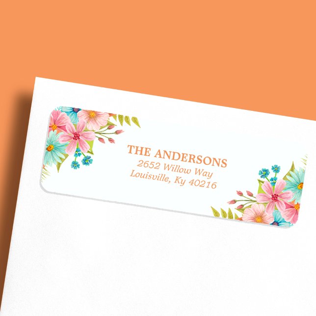 Floral Watercolor Rustic Fall Flowers Address (Creator Uploaded)