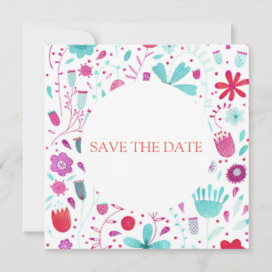Floral Watercolor Save the Date Invitation