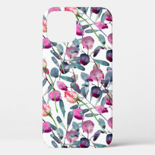 Floral watercolor seamless pattern. Field herbs an iPhone 12 Case