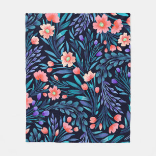 Floral watercolor seamless pattern. fleece blanket
