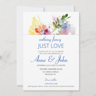 Floral Watercolor Soft Pastel  Invitation