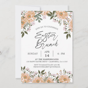 floral watercolor Spring Easter Dinner Invitation
