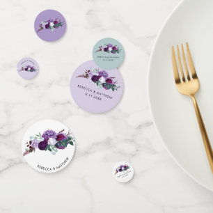 Floral Watercolor Spring Purple Wedding Confetti