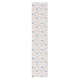 Floral Watercolor Styl Botanical Table Runner