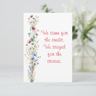 Floral watercolor teacher history appreciation  thank you card