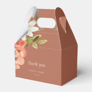  Floral Watercolor Terracotta Wedding Favor Box