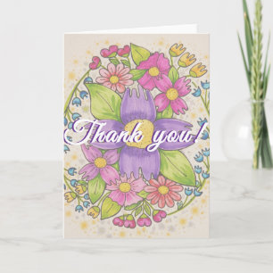 Floral Watercolor Thank You Card