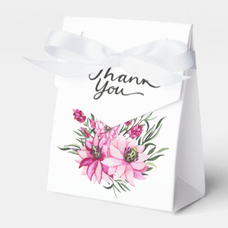 Floral Watercolor Thank You Favor Box