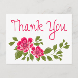 Floral Watercolor Thank You Purple Flower Postcard