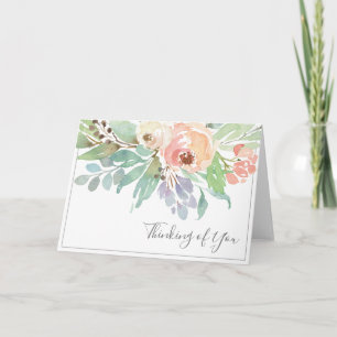 Floral Watercolor Thinking of You Card