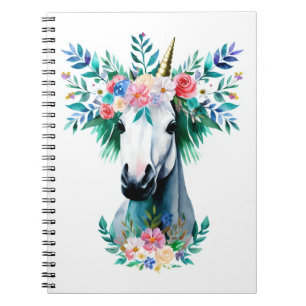 Floral Watercolor Unicorn Notebook