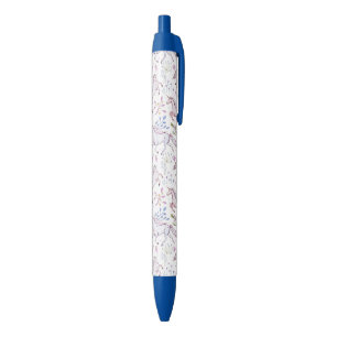 Floral Watercolor Unicorn Pattern Black Ink Pen