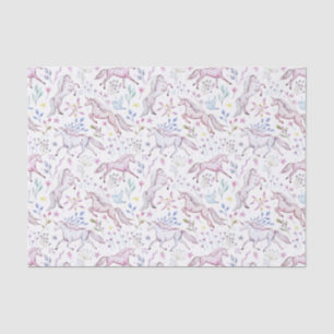 Floral Watercolor Unicorn Pattern Tissue Paper