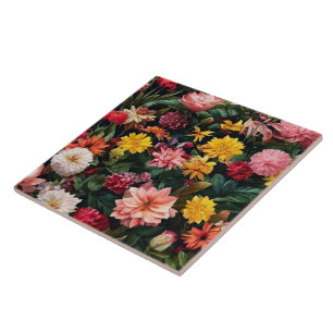 Floral Watercolor Vintage Trendy Collection Tile