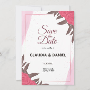 Floral Watercolor Wedding Invitation