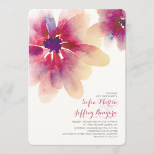 floral watercolor wedding invitations