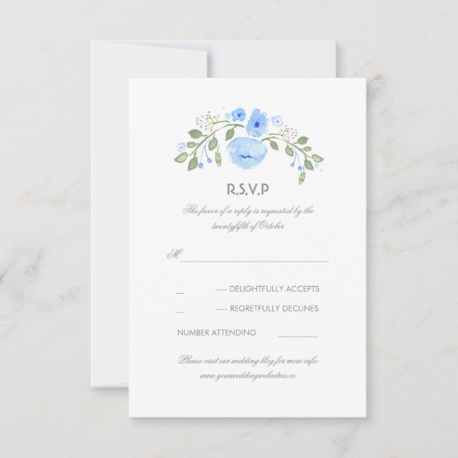Floral Watercolor Wedding RSVP Card (Front)