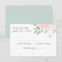 Floral Watercolor Wedding RSVP