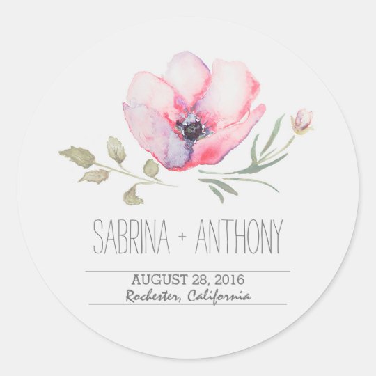floral watercolor wedding stickers