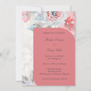 Floral watercolor wildflower rose wedding invitation