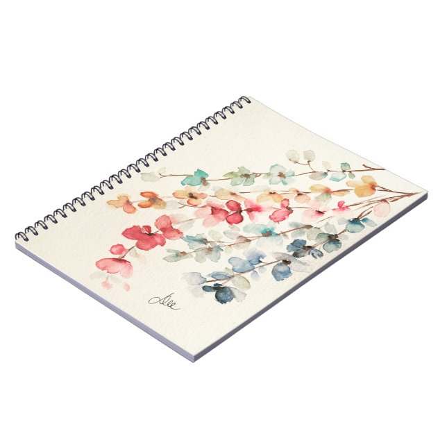 Floral Waterfall Spiral Notebook  (Left Side)