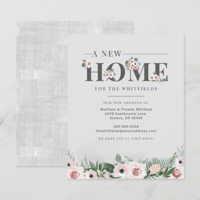 Floral We’ve Moved Address Moving Announcement (Front/Back)