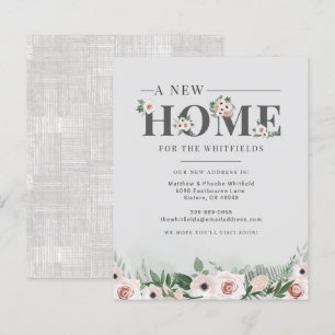 Floral We’ve Moved Address Moving Announcement