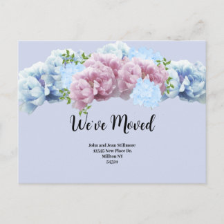 Floral We`ve Moved Postcard