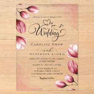 Floral Wedding Acrylic Invitations