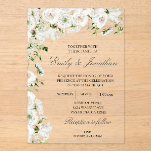Floral wedding  acrylic invitations