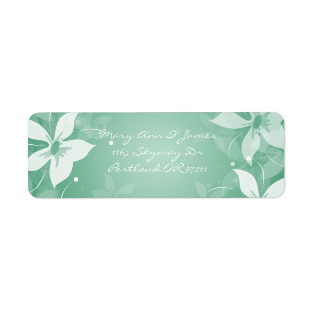 Floral Wedding Address Exotic Blooms Mint Green (Front)