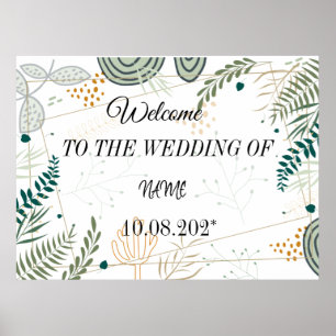 Floral wedding background poster