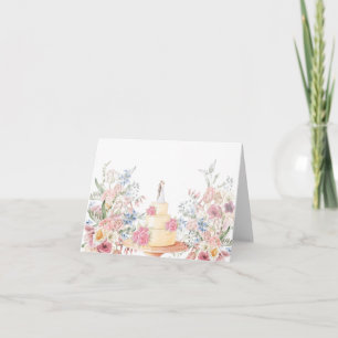 Floral wedding cake  card