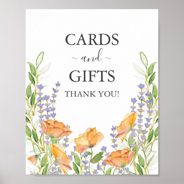 Floral Wedding Cards & Gifts Sign (Front)