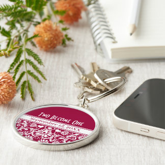 Floral Wedding Change to Any Colour Keychain