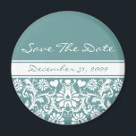 Floral Wedding Change to Any Colour Magnet<br><div class="desc">Vintage Floral Damask in White you choose the Colour Background with almost 200 colours to choose from you choose font colour too- This will match any Wedding- Elegant and Customizable it's all here-Must See Beautiful Vintage Floral!</div>