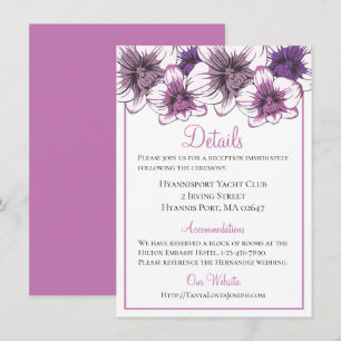 Floral Wedding Details Purple Orchid Botanical Invitation