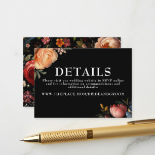 Floral Wedding Details Small Enclosure Card