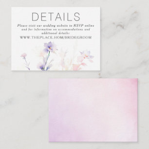 Floral Wedding Details Small Enclosure Card