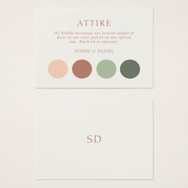 Floral Wedding Dress Code Attire Enclosure Card (Front & Back)