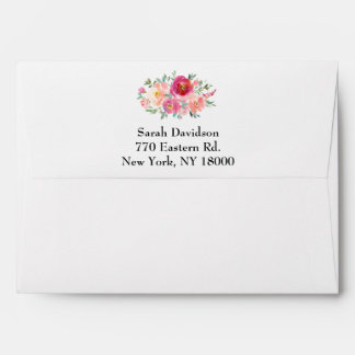 Floral Wedding Envelopes with Return Address