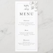 Floral Wedding/Event Menu
