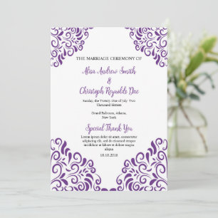 Floral Wedding Fan Program Template