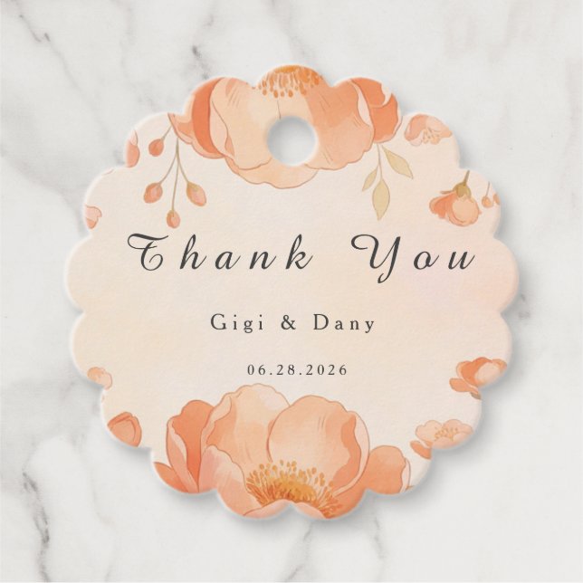 Floral Wedding Favour Tag (Front)