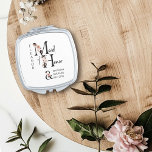 Floral Wedding Flower Letter Boho Maid of Honour Compact Mirror<br><div class="desc">Maid of Honour gift to personalize for your Maid of Honour. Maid of Honour is lettered with neutral boho floral letters and handwritten script. You can also add the name of the bride and groom and their wedding date, which frames a co-ordinating floral ampersand. Lovely wedding party keepsake gift and...</div>