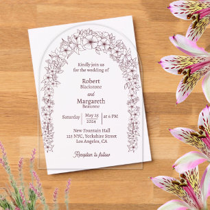  Floral Wedding Gate Arch Wedding  Acrylic Invitations