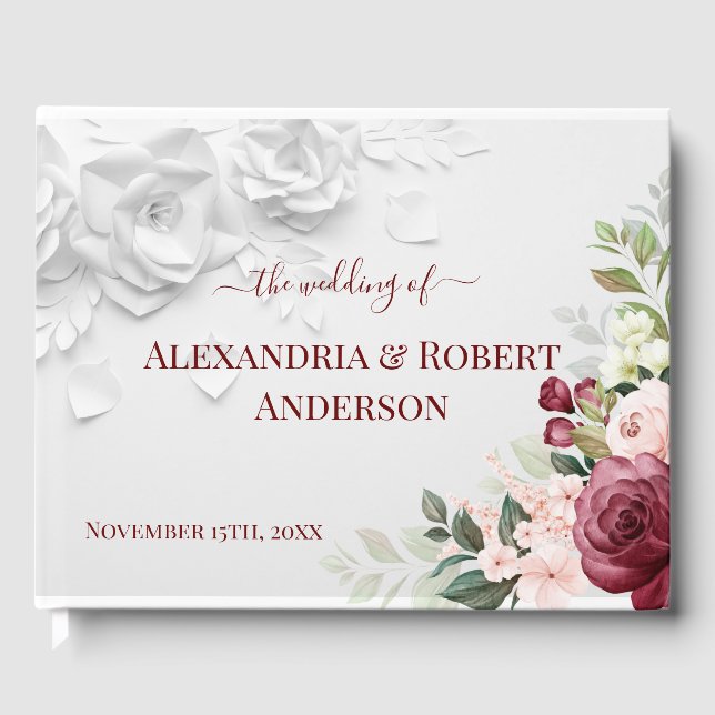Floral Wedding Guest Book (Front)